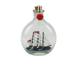 [Pack Of 2] USS Constitution Model Ship in a Glass Bottle 4&quot;&quot; - £41.28 GBP