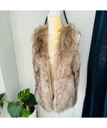 Escalier Vest Women&#39;s Faux Fur Vest Jacket Size Small, Khaki/Brown New W... - €42,19 EUR