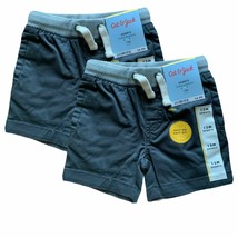 2 Boys Chino Shorts Toddler Baby 12M Charcoal Black New With Tags Cat &amp; Jack - £14.72 GBP