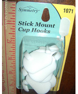 Cup HANGER HOOKS 1.5&quot; x1&quot; Rectangular Self Stick Wall Mount MEDIUM White... - €13,21 EUR