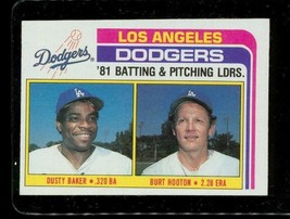 Vintage 1982 BASEBALL Card TOPPS #311 LA Dodgers 1981 Leaders Baker Hooton - £5.37 GBP
