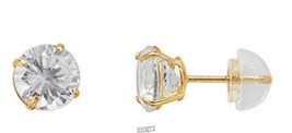 10K Gold Gemstone Earrings White Sapphire And Gold - £30.62 GBP