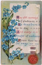 Postcard Embossed Forget Me Nots Flowers Friendship - £3.15 GBP