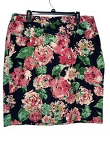 Talbots Women&#39;s Skirt Floral Pencil Skirt Straight Knee Lined Multicolor Sz. 16 - £21.42 GBP