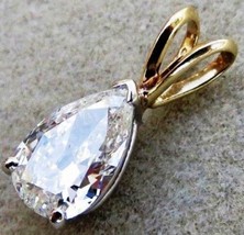 2Ct Pear Simulated Diamond Sterling Silver Handmade Engagement Pendant Gift Her - £29.81 GBP