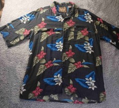 Bruno New York Floral Hawaiian Print Button Up Short Sleeve Shirt Mens 2XLT - $14.30