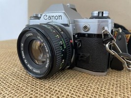 Canon AE-1 Program 35mm SLR Film Camera FD 50mm 1.8 Lens Film Tested Strap Case - £194.76 GBP
