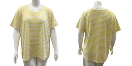 Penmans Plus Women&#39;s Crew Nekline Tee With Yellow/White Stripes Size 3x NEW - £3.82 GBP