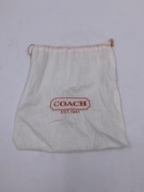 Coach Small White Dust Bag for Wallet or Jewlery Cinch Top Logo Front - $7.70