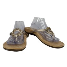 Vionic Ricci Orthotic Leather Thong Sandals 10 Gold  - £30.81 GBP
