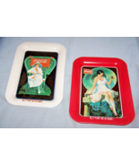 Lot of 2 Small Vintage Coca Cola Coke Rectangular Tip Trays-Info on Back... - $271.44 MXN