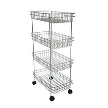 Four Layer Kitchen Trolly Multipurpose Stainless Steel Portable Storage Floor St - £267.43 GBP