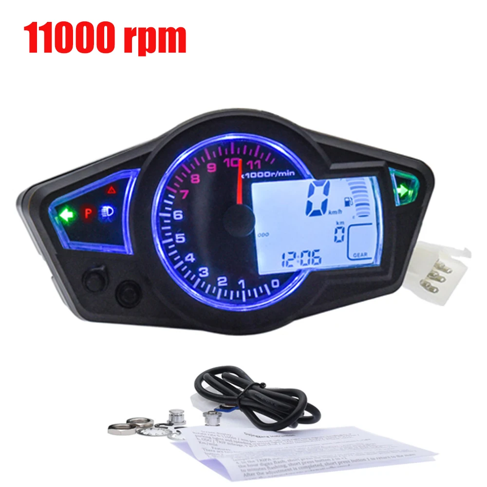 Motorcycle LCD Digital Speedometer Tachometer PS250 Instruments 0-299 km/h 14000 - £273.24 GBP