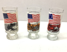 NATIONAL FLAG FOUNDATION Set of 3 American Flag 16oz Drinking Glasses - £11.62 GBP