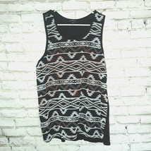 Express Shirt Womens Large Black White Aztec Geometric Sleeveless Tank Top - $13.99