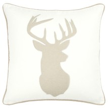 Ivory Tan Reindeer Down Filled Throw Pillow - £59.37 GBP