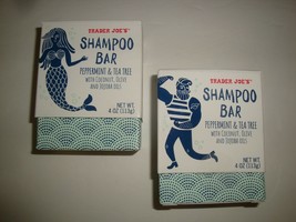 NEW ITEM - Trader Joe&#39;s Peppermint &amp; Tea Tree with Coconut Oil Shampoo Bar Qty 2 - £15.42 GBP