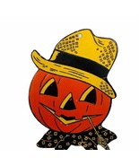 Halloween Decoration vtg wall Beistle sign 1960s anthropomorphic Pumpkin... - £30.97 GBP