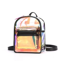 Women Mini Backpack PVC Transparent Jelly School Bags for Teenage Girls Laser Sc - £22.04 GBP