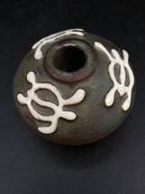 Ben Diller Signed Sea Turtle Raku Pottery Miniature Vase 1.75” Tall - £24.35 GBP