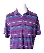 Daniel Cremieux Signature Collection Mens Purple Striped Polo Shirt Size L - £9.06 GBP