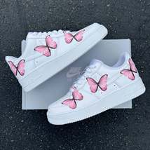 Custom Nike Air Force 1 Pink ButterFLY - Men&#39;s And Women&#39;s Shoes - £207.70 GBP