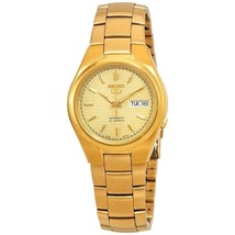 Seiko Men&#39;s 5 Automatic Gold tone Gold Dial Watch  SNK610 - £126.21 GBP