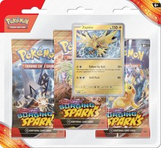 Pokemon Scarlet and Violet Surging Sparks Zapdos Three-Booster Blister [SV08] - $15.67