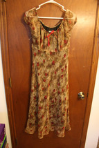 Michael Blair Designer Brown Rose Dress size 10 - $9.99