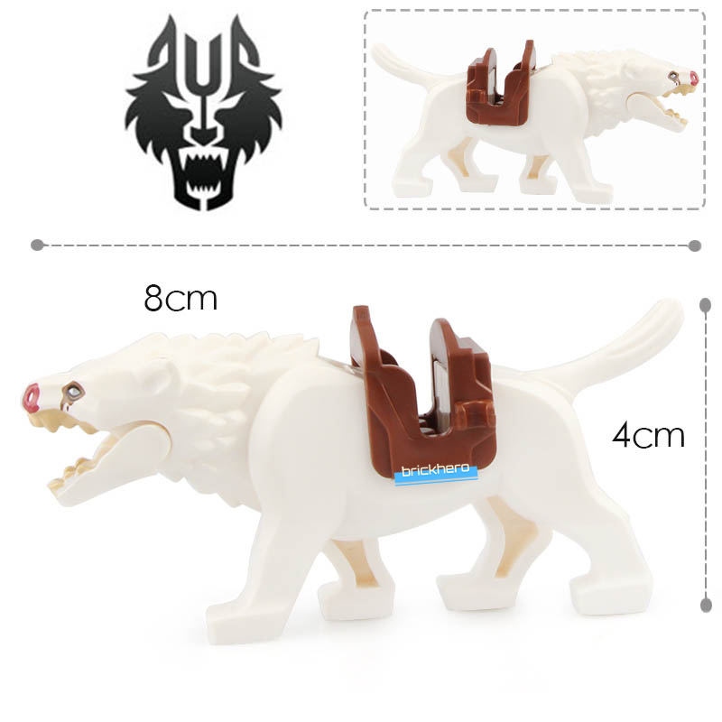 White Warg Wolf The Hobbit LOTR Lego Compatible Minifigure Brick Toys Gift
