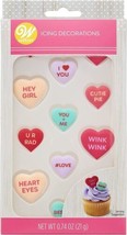 Candy Hearts Valentine Royal Icing Decorations 12 Ct Wilton - $8.31