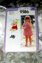 SIMPLICITY 9386 toddler girl&#39;s 1/2 and 1, sun dress, bloomers &#39;Jiffy&#39; (s... - $1.98