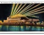 Auditorium Night View Atlantic City New Jersey NJ UNP Linen Postcard V11 - £3.07 GBP
