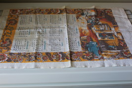 Vintage 1971 Kitchen Linen Cloth Calendar Fall Scenery - $39.00