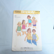 6950 Simplicity Large 3-4 Toddler and Child Tops Sewing Pattern Cut - $17.32