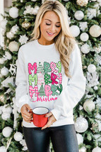 Beige MERRY Christmas Printed Drop Shoulder Pullover Sweatshirt - $20.25