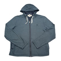 Penguin Sweatshirt Mens M Blue Green Gray Fleece Full Zipper Hoodie Jacket - £23.52 GBP