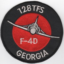 4" Usaf Air Force 128TFS F-4D Red White Georgia 840TH Embroidered Jacket Patch - $34.99