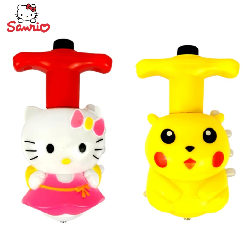Hello Kitty Pikachu Anime Peripherals Kawaii Cartoon Music Spinning Top Creative - £12.79 GBP