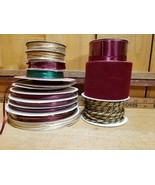 14 Rolls of Crafting Ribbon Trim Line Offray Europa Wired Cord Gold Meta... - $23.41