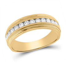Authenticity Guarantee 
14kt Yellow Gold Mens Round Diamond Wedding Single Ro... - £1,186.57 GBP