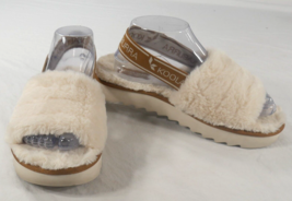 Koolaburra by UGG Slippers Fuzz&#39;n II Faux Fur Slingback Ivory White Wms Size 8 - £23.88 GBP