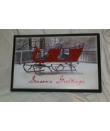 Holiday Season’s Greetings Plaque with Glittery Sleigh Wall Decoration - $7.00