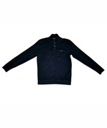 Ted Baker Half Button Mock Neck Knit Navy Red Undertone Sweater Size 3 M... - $289.22 MXN