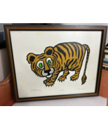 Vintage limited edition artist signed print Tiger by T. Hillier Fowler O... - $94.05