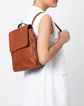 NWB Fossil Claire Brandy Leather Backpack SHB1932213 Brown $195 MSRP Dust Bag FS - £101.19 GBP