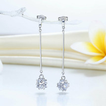 Elegant Solid 925 Sterling Silver Earrings Fancy Dangle Cube Wedding Anniversary - £73.62 GBP
