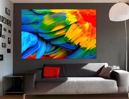 Parrot Feather Abstract Canvas Print Exotic Wall Art Abstract Decor Colorful Par - £39.29 GBP