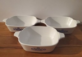 Corning Ware Cornflower Blue Petite Pans lot of 3 P-41-B  No Lids 1 3/4 cup - £22.58 GBP