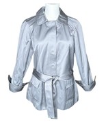 Talbots Italian Fabric Belted Short Trench Coat Jacket Pewter Utility $1... - $32.66